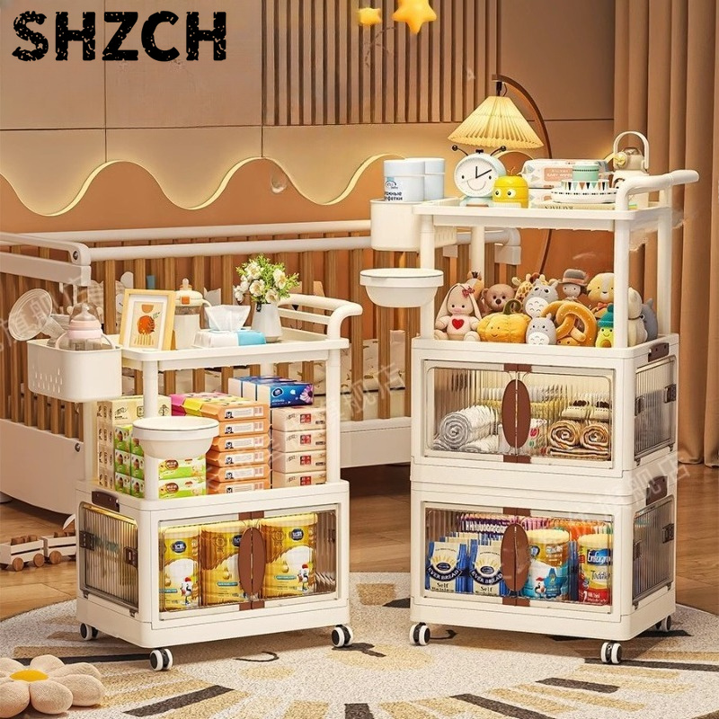 Baby Nursery Cart - Mehrschichtiger Aufbewahrungswagen für Babyartikel, Mobile Fütterungsstation