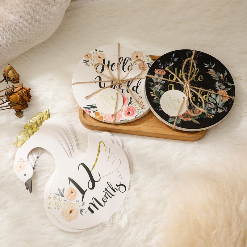 Milestone Card Set - Baby Nummer Meilenstein monatliche Gedenk karten