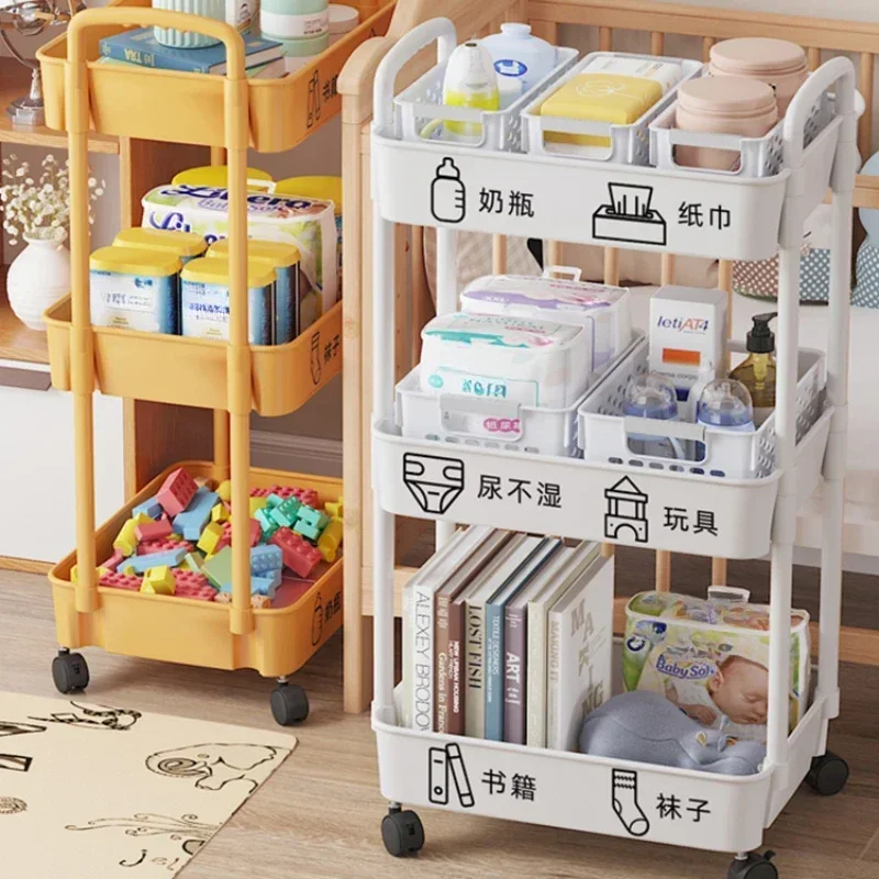 Baby Bookshelf Small - Kleiner Aufbewahrungswagen für Neugeborenenartikel, mobiles Bett