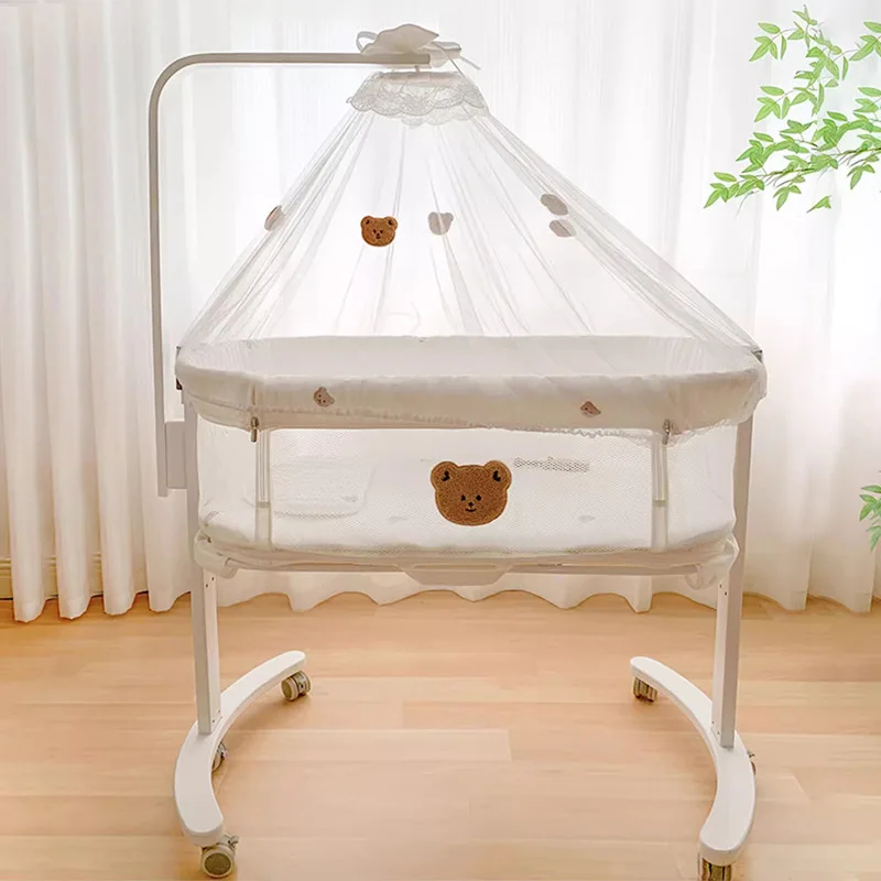 Baby Nursery Trolley - Verstellbare Stubenwagen für Neugeborene mit Rädern,