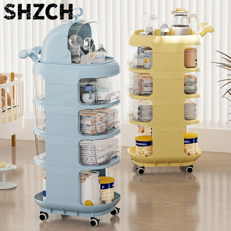 Baby Nursery Cart - 3-stöckiger Baby-Organizer-Wagen mit Rollen - Kinderzimmer-Aufbewahrung
