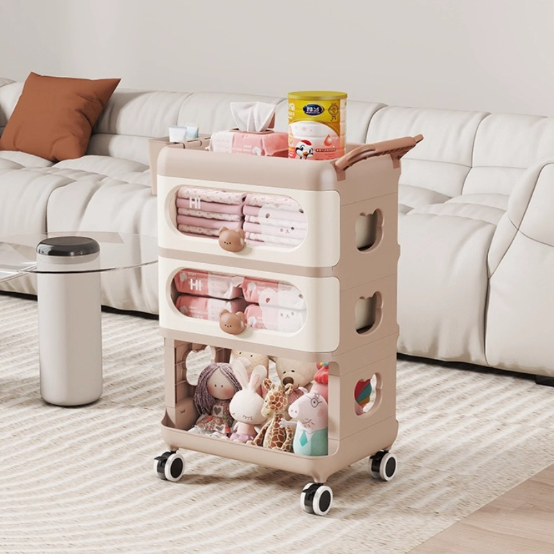 Baby Nursery Cart - ‌ Aufbewahrungsorganisator für Babys, mehrstöckiger Kinderzimmerwagen,