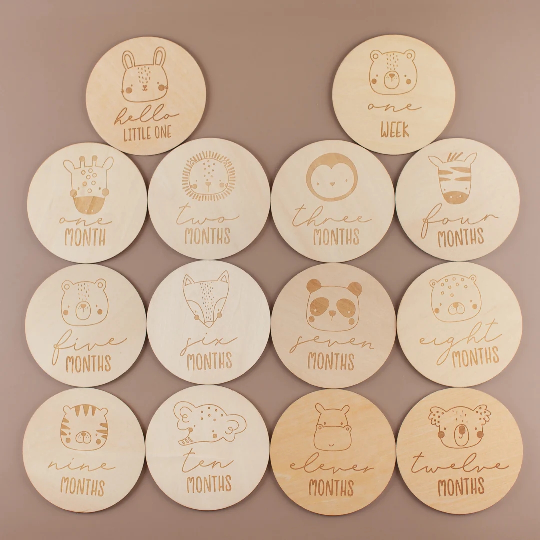Milestone Card Set - Baby-Fotografie-Requisiten - Baby-Geschenkset, 12 Stück Monatliche