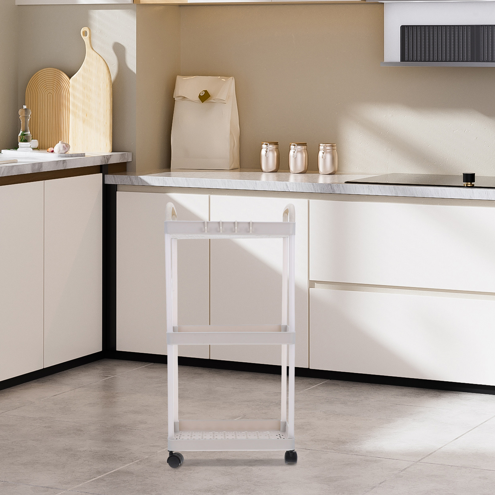 3-stufiger Rollbarer Küchenwag – Baby Nursery Cart Bewertung und Preis