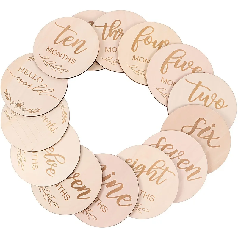 Holz Holz Chip Monat Souvenir  – Milestone Card Set Bewertung und Preis