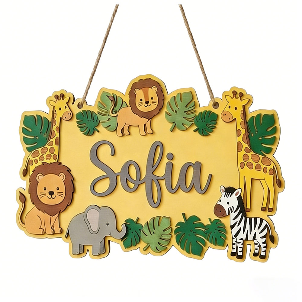 Personalisiertes Safari-Namens – Baby Nursery Yellow Bewertung und Preis