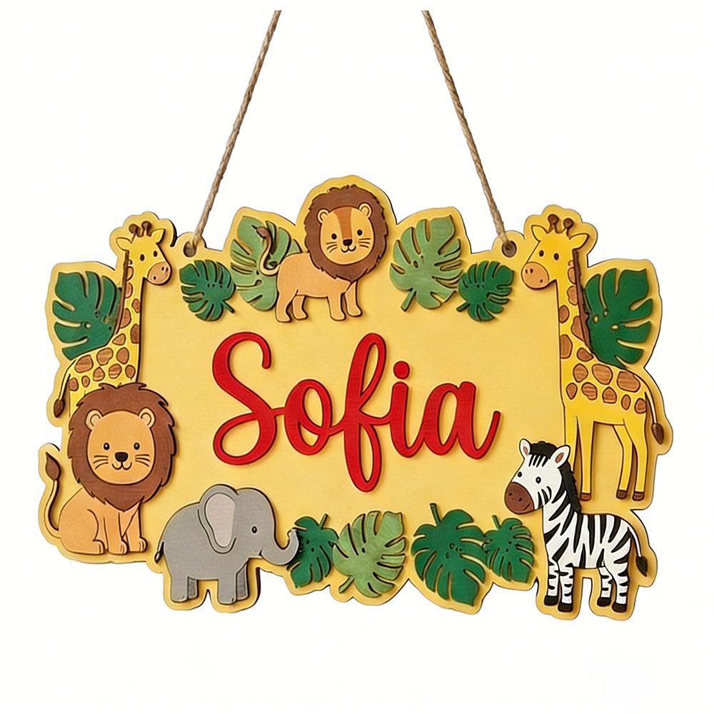 Personalisiertes Safari-Namens – Baby Nursery Yellow Bewertung und Preis