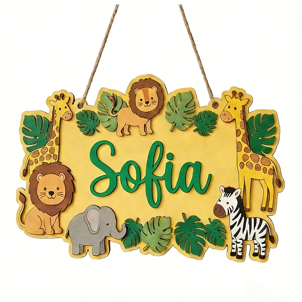 Personalisiertes Safari-Namens – Baby Nursery Yellow Bewertung und Preis