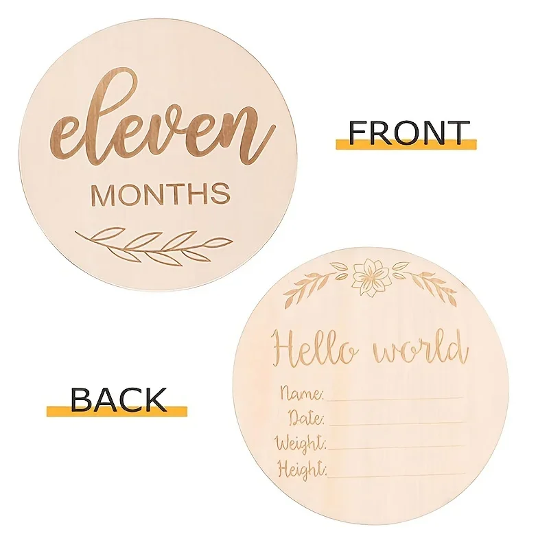 12 teile/satz Holz Chip Monat  – Milestone Card Set Bewertung und Preis