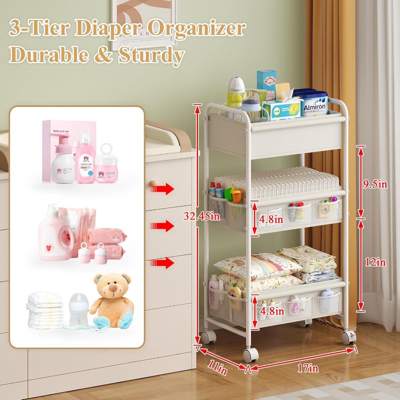 3-stöckiger Rollwagen für Wind – Baby Nursery Cart Bewertung und Preis