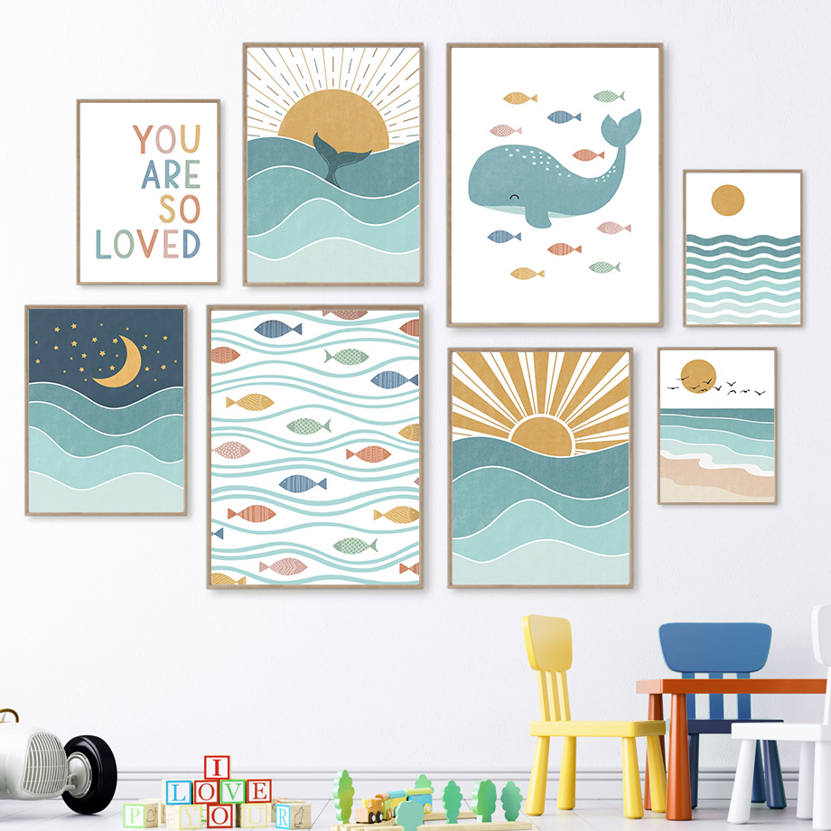(2D-Leinwandgemälde) Fisch, Wa – Baby Girl Nursery Quotes Bewertung und Preis