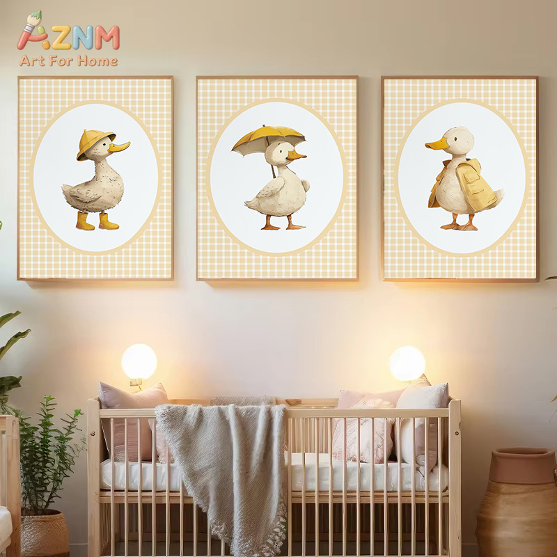 AZNM Niedliche Enten-Leinwand- – Baby Nursery Yellow Bewertung und Preis