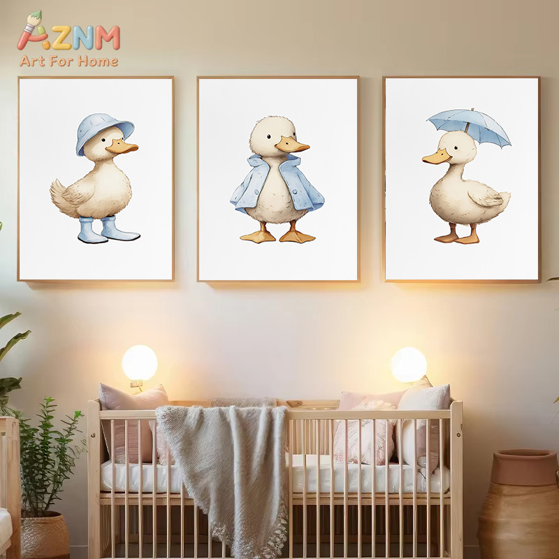 AZNM Niedliche Enten-Leinwand- – Baby Nursery Yellow Bewertung und Preis