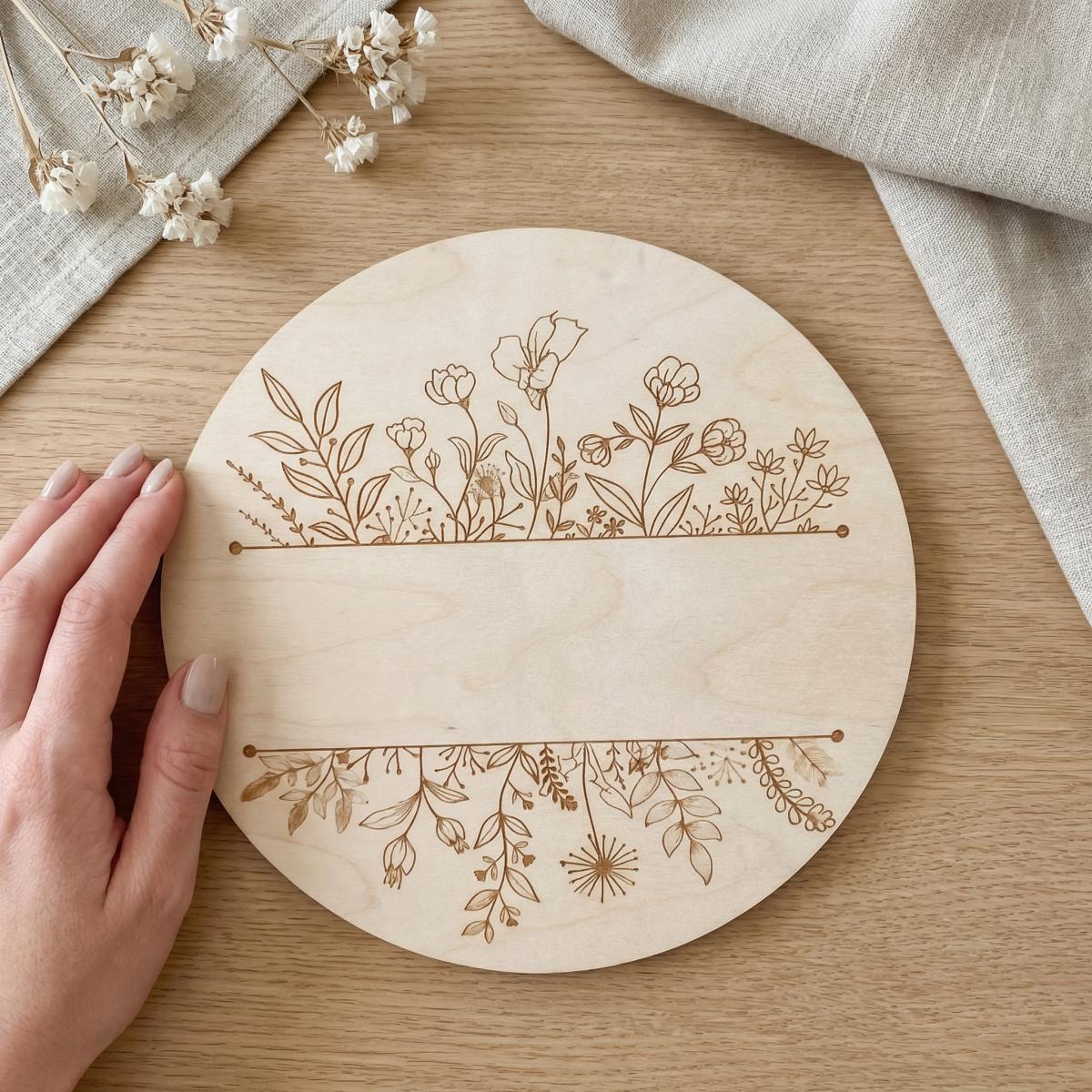 Personalisierte Runde Holztafe – Baby Nursery In Bewertung und Preis