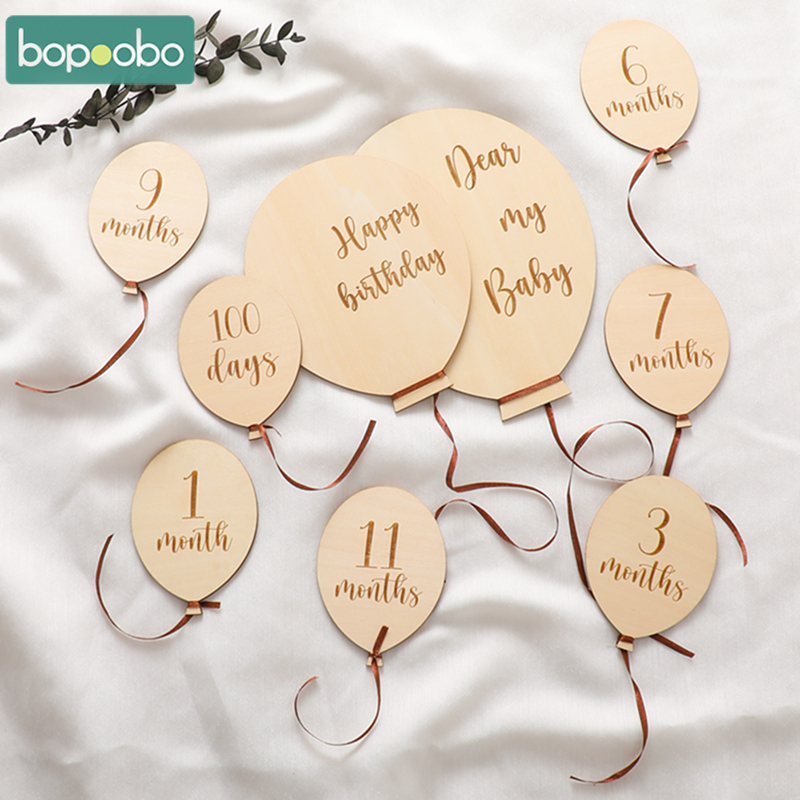 9PCS Baby Holz Ballon Mileston – Milestone Card Set Bewertung und Preis