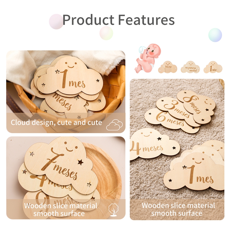 Spanisches Alphabet Baby Holz  – Milestone Card Set Bewertung und Preis