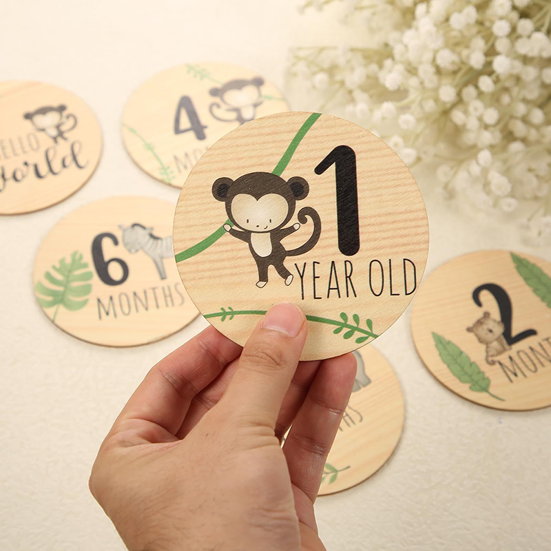7 stücke hölzerne Baby Meilens – Milestone Card Set Bewertung und Preis