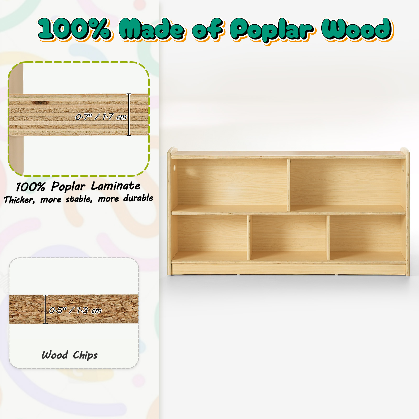 2-stöckiger Holz-Montessori-Sc – Baby Bookshelf Small Bewertung und Preis